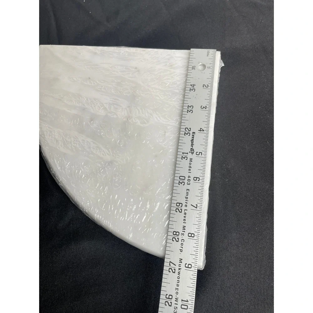 9 inch White Real Marble Corner Shelf Polished Stone Shower Bathroom Floating